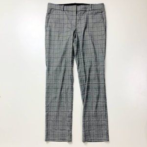 Ann Taylor Pant Trouser Windowpane Plaid Houndstooth Blue Grey Sweater Fall 6